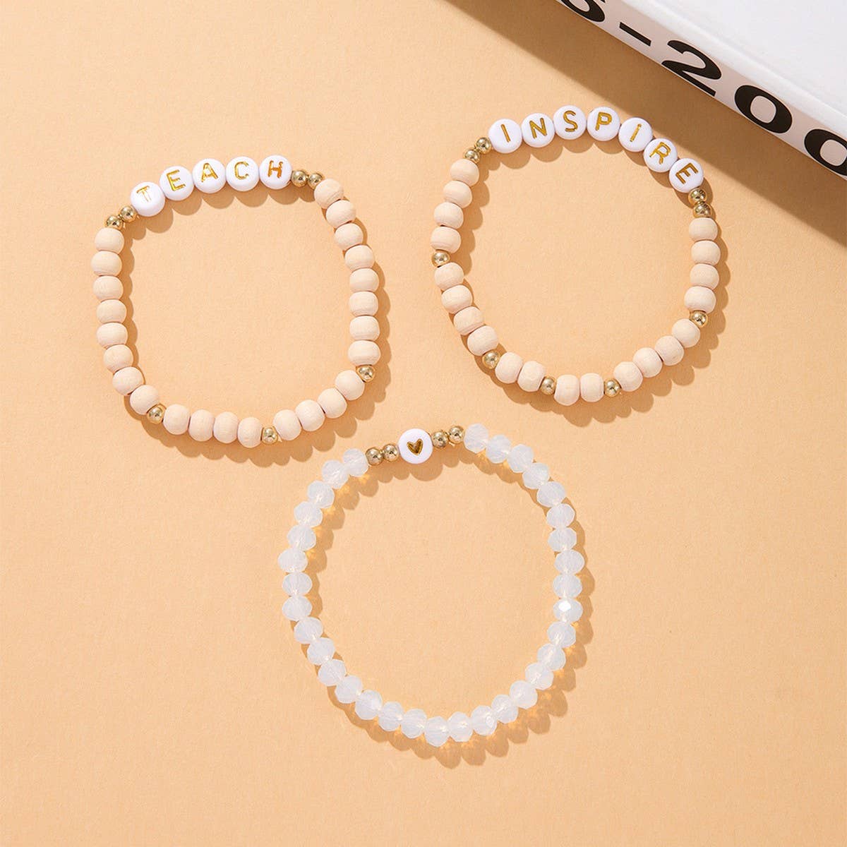 ACRYLIC BEADS ELASTIC CORD BEADED BRACELET SET_CWMM3538