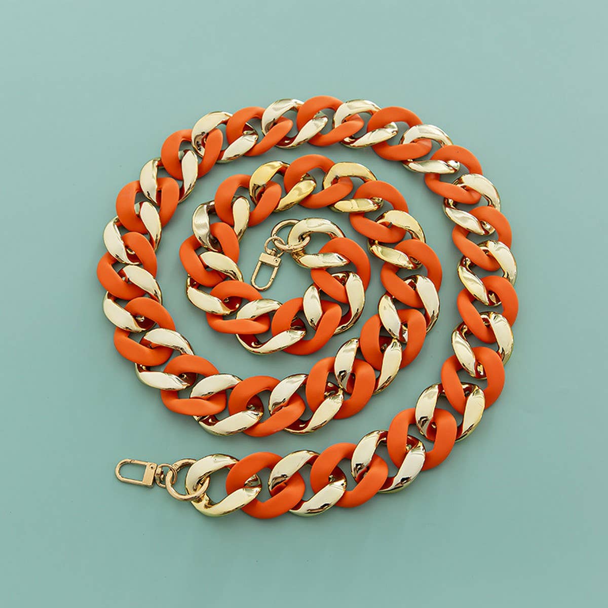 LARGE RESIN ACRYLIC BAG CHAIN WIDE STRAP_CWMM5065