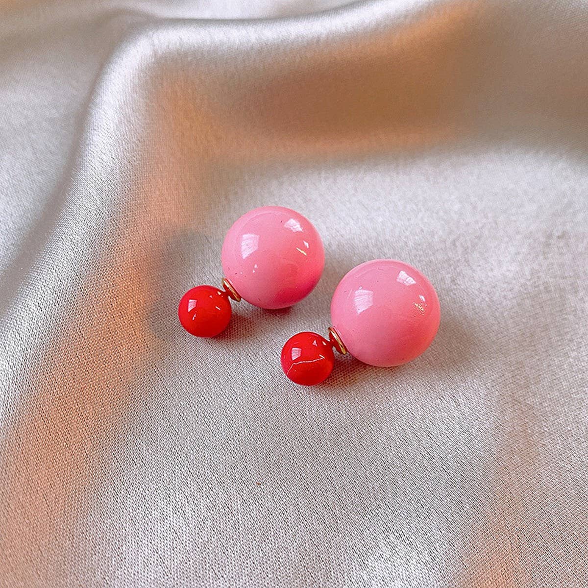 SWEET CANDY COLORED BALL NICHE EARRINGS_CWAJE2475