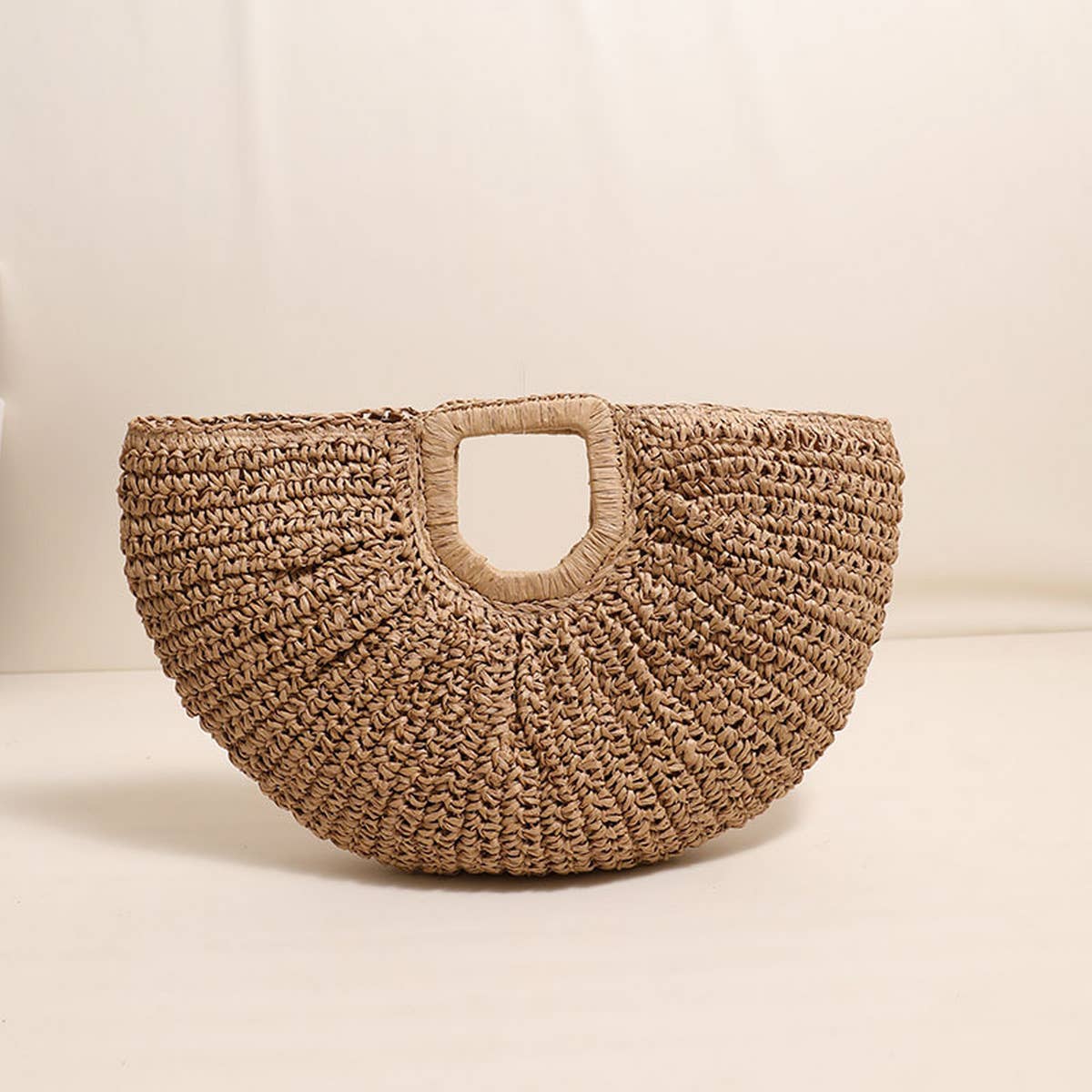 SQUARE HANDLE SEMI CIRCLE PORTABLE STRAW BAG_CWAB1869