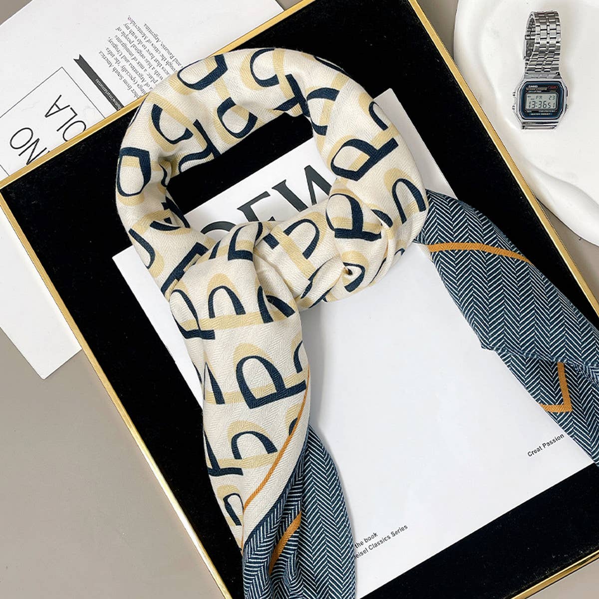 P LETTER SCARF ELEGANT FALL WINTER WOOL WRAP_CWASC0908