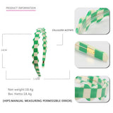 Wavy Acetate Check Headband Hairpin