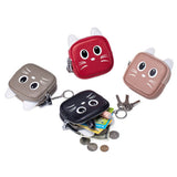 CUTE CAT LEATHER WALLET DOUBLE ZIPPER POUCH_CUAB00383