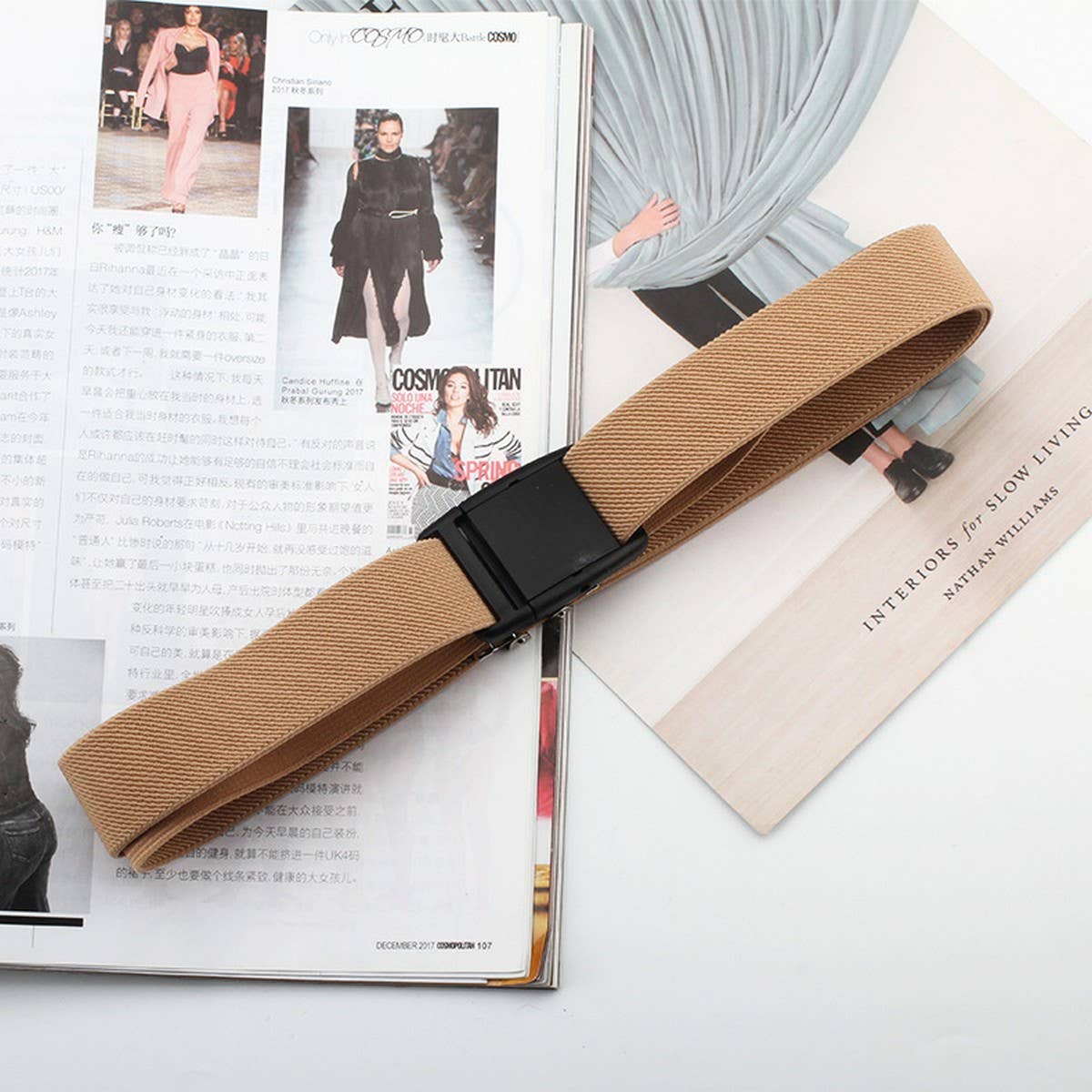 Cwabe0551_Plastic Buckle Elastic Belt