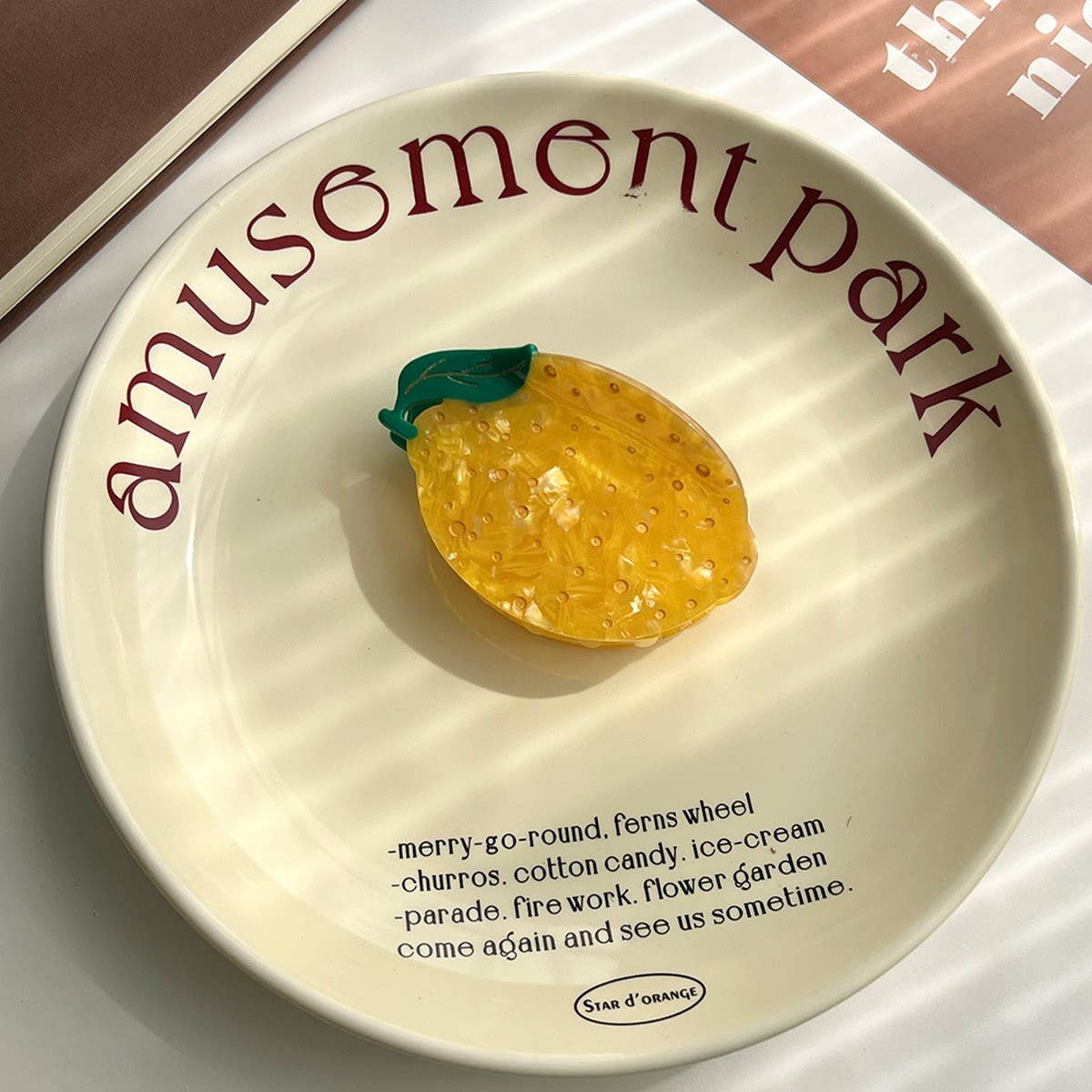 FRUIT HAIR CLAW STRAWBERRY LEMON CHERRY CLIP_CWAHA5764