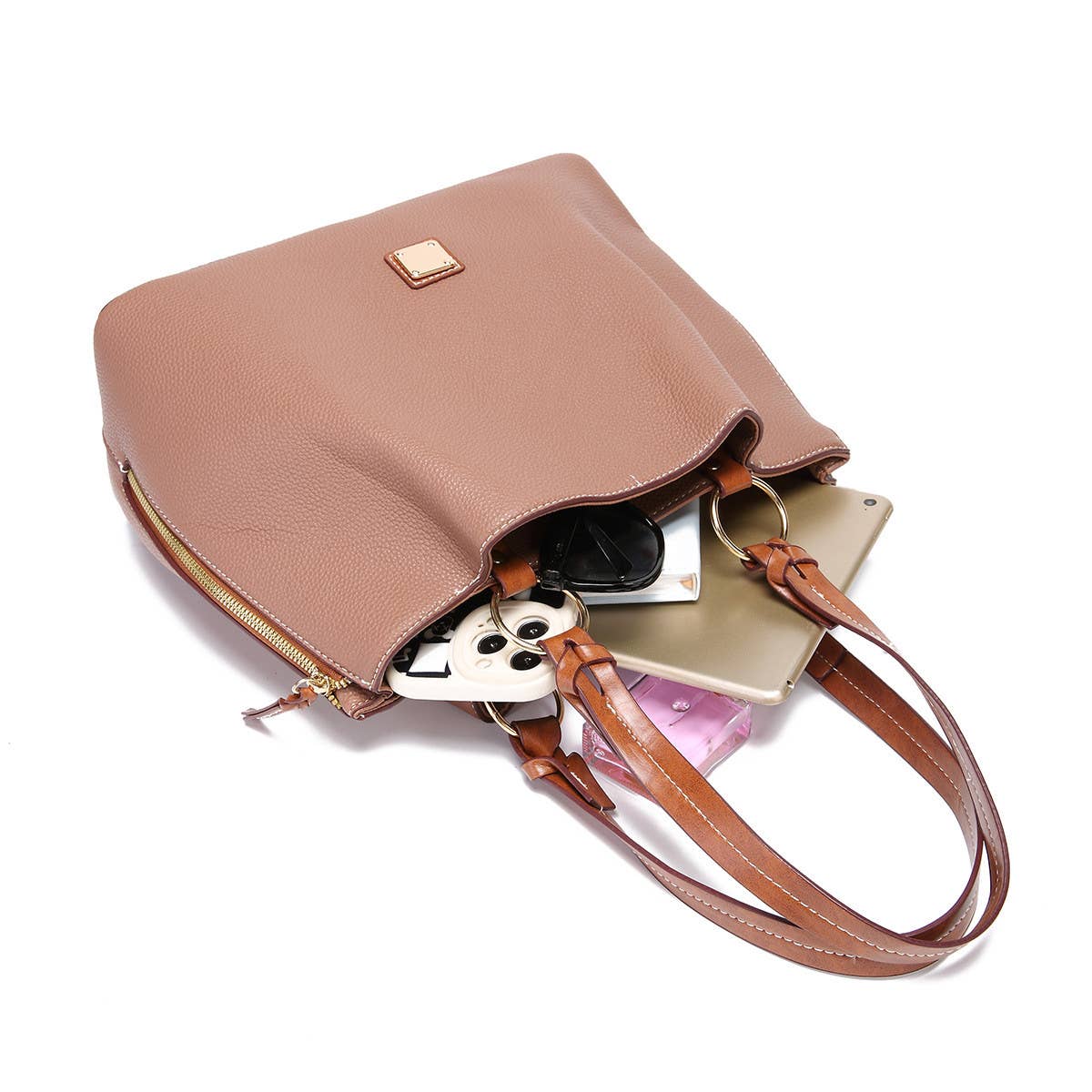 RETRO PEBBLE LITCHI GRAIN TEXTURE SHOULDER BAG_CWAB0926