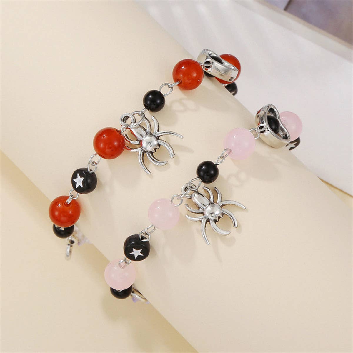HALLOWEEN SPIDER HEART STAR BRACELET_CWAJE2453