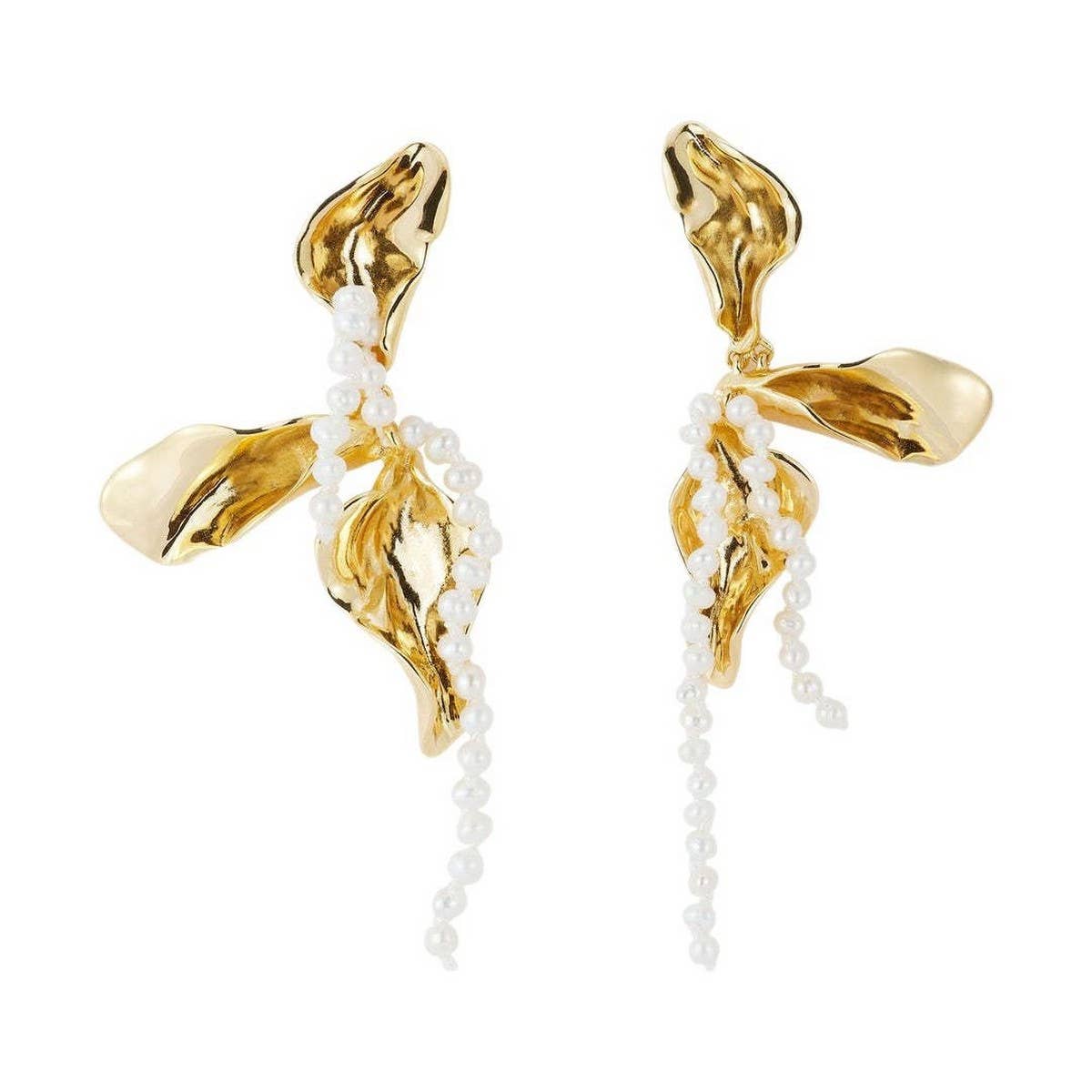 LRREGULAR PETAL PEARL GEOMETRIC EARRINGS_CWAJE5119