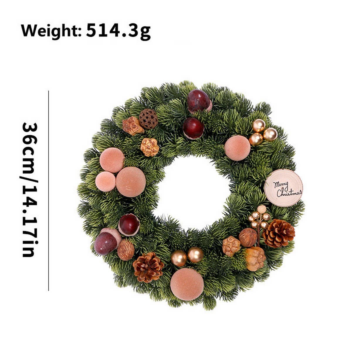 Ins Nordic Faux Nordic Pine Christmas Wreath_Cwmm9926