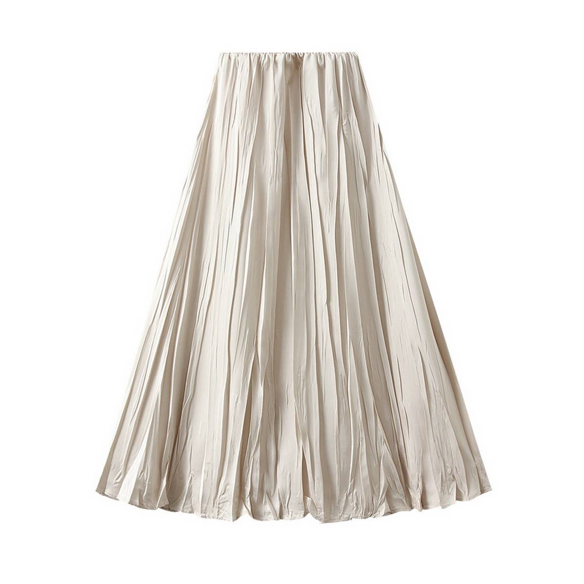 FLOWING PLEATED A LINE SKIRT WITH WIDE SWING_CWBMS0299