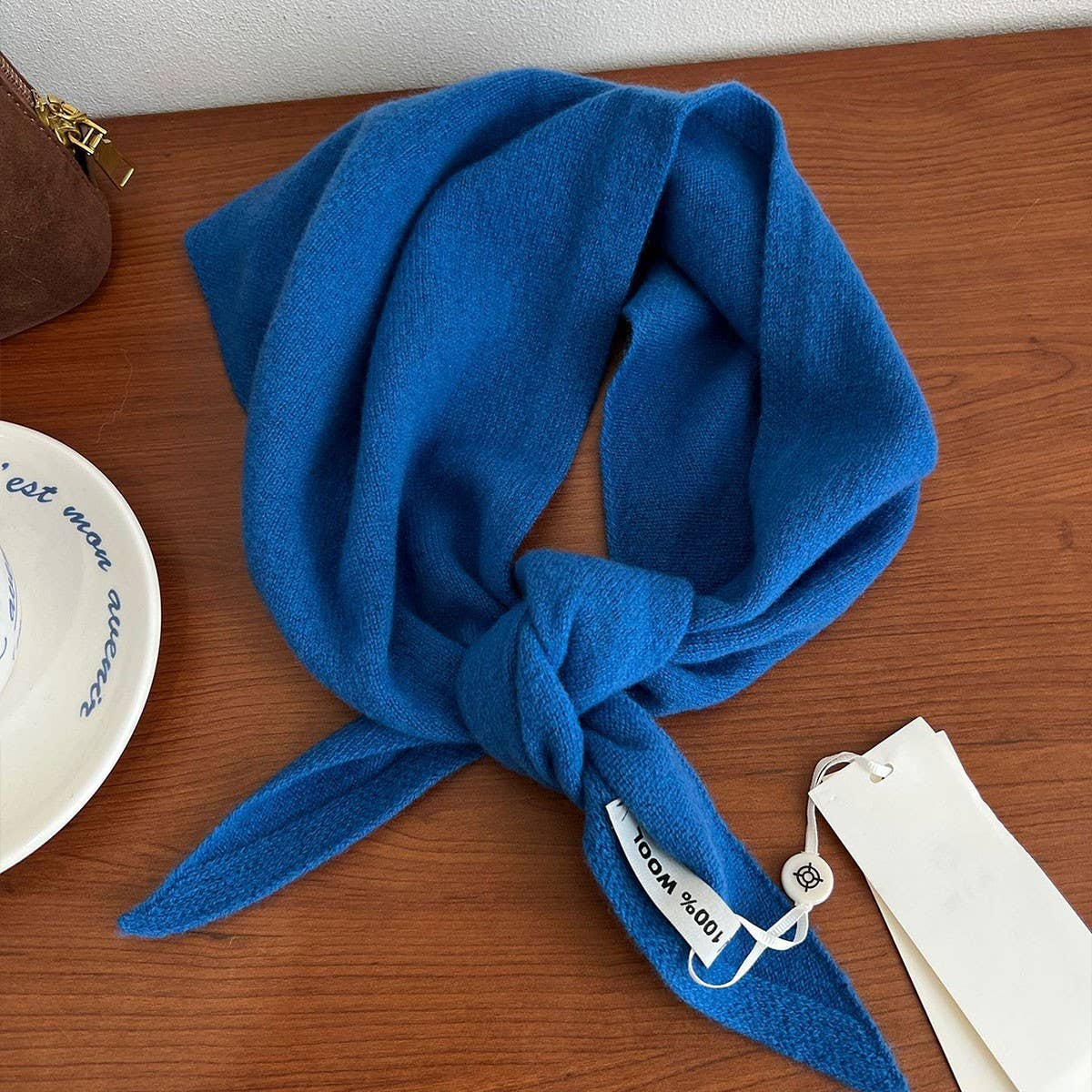 100% Merino Wool Triangle Scarf Wrap_Cwov00280