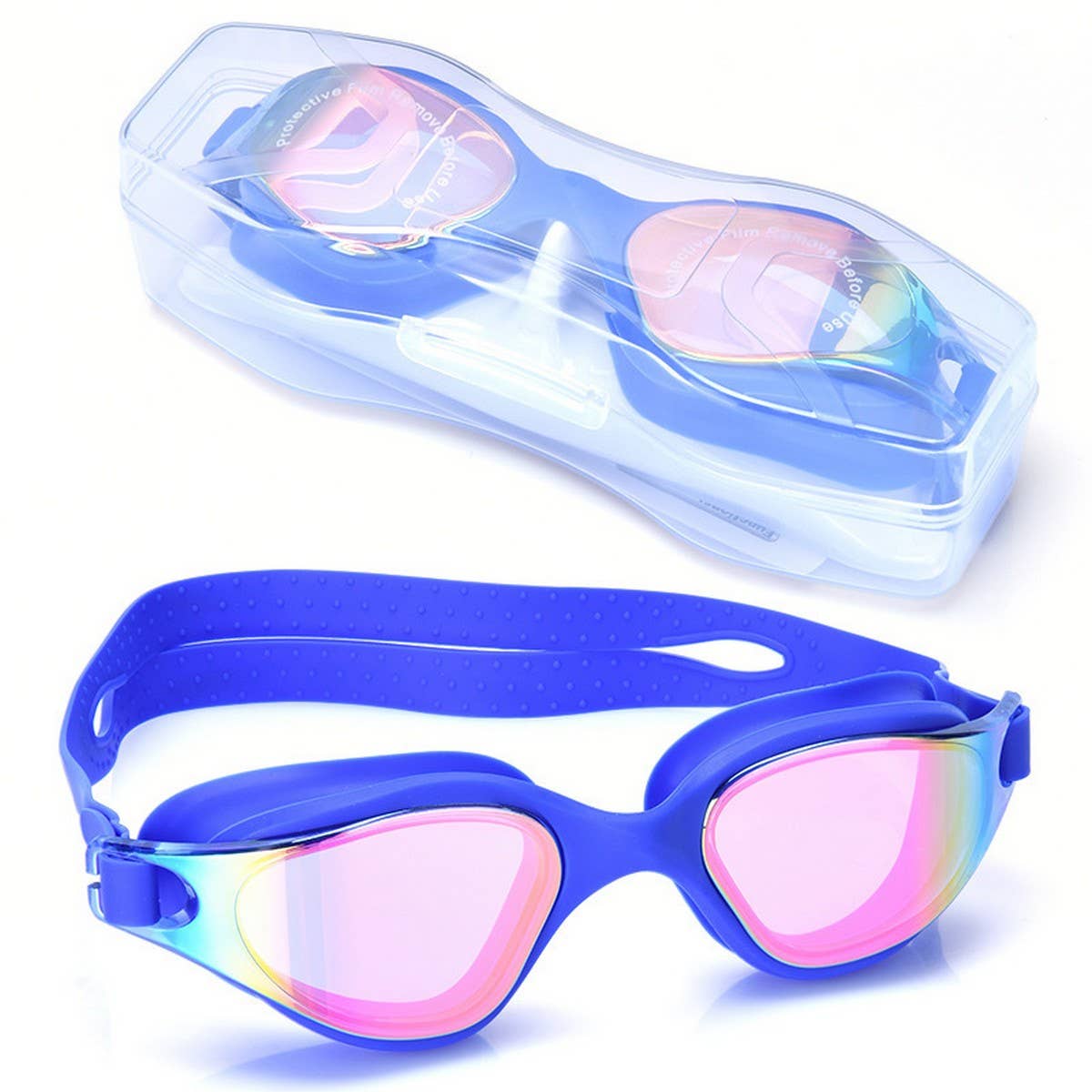 SILICONE ONE PIECE SWIM GOGGLES HD ANTI FOG LENS_CWASG1042