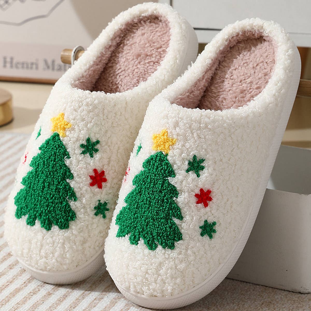 HOME CHRISTMAS TREE WARM COTTON SLIPPERS_CWSHS0290