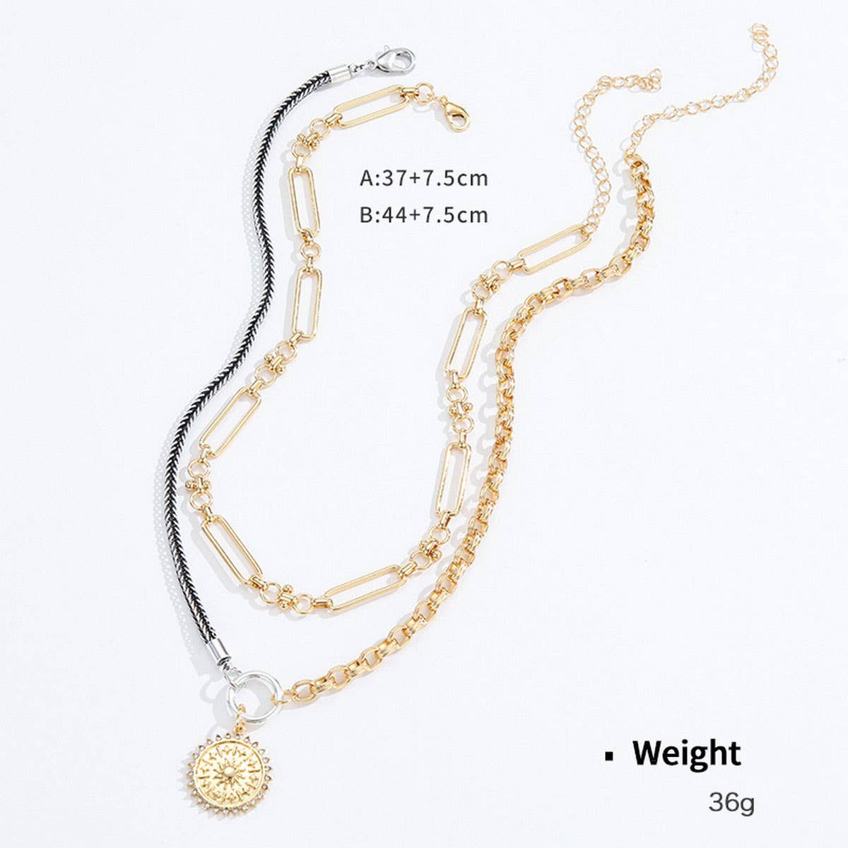 Womens Stacking Necklace Snake Cross Pendant