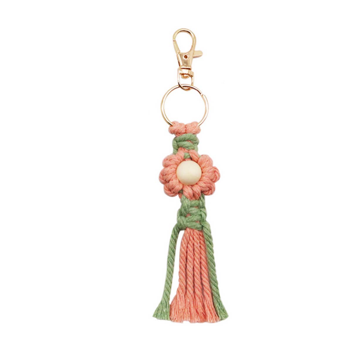 HAND WOVEN FLOWER KEYCHAIN_CWMM1563
