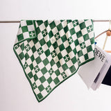 Cwasc2405_Fashion Checkerboard Silk Scarf Simple Silk Scarf