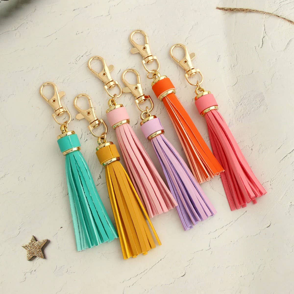 LEATHER FRINGE KEYCHAIN PU TASSEL BAG CHARM_CWAB5008