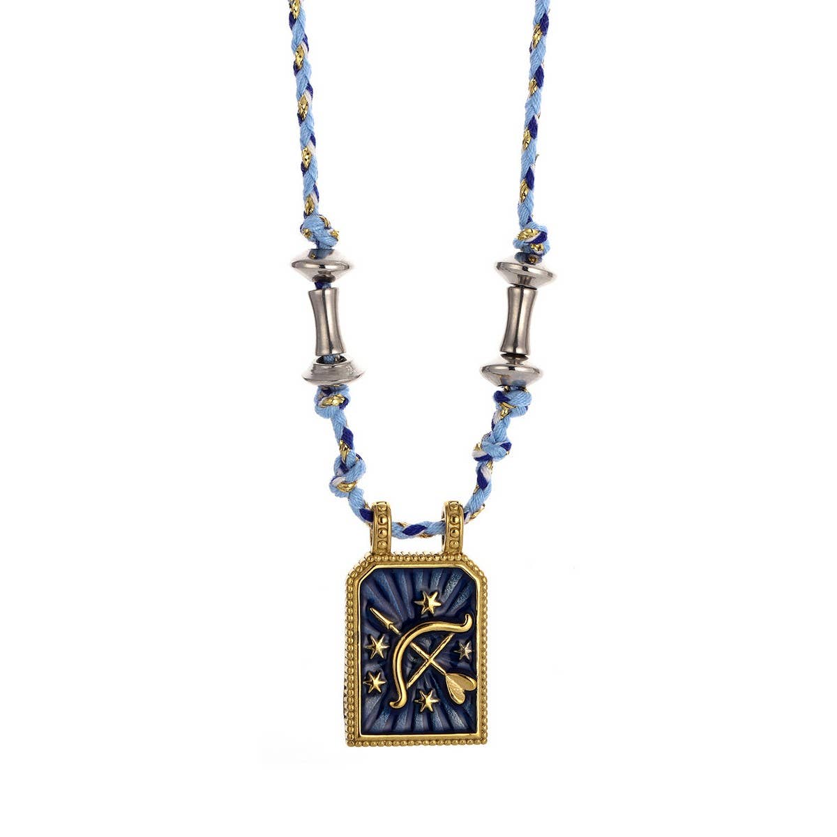 HANDMADE ZODIAC ROPE NECKLACE WITH OCEAN CHARMS_CWMM8830