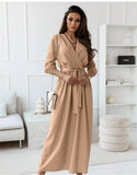 Temperament Waist Slim Skirt Long Sleeve Dress