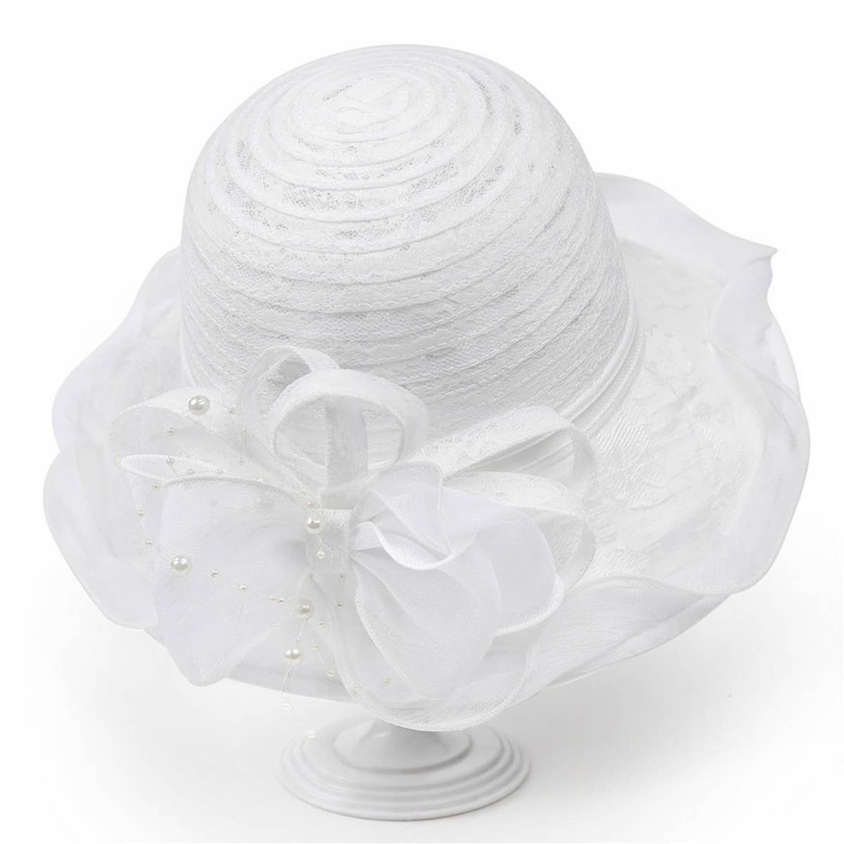 LACE FLOWER TRAVEL SUN HAT_CWAH1494