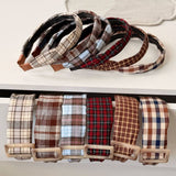 Plaid Buckle Headband College Autumn Style_Cwaha08166