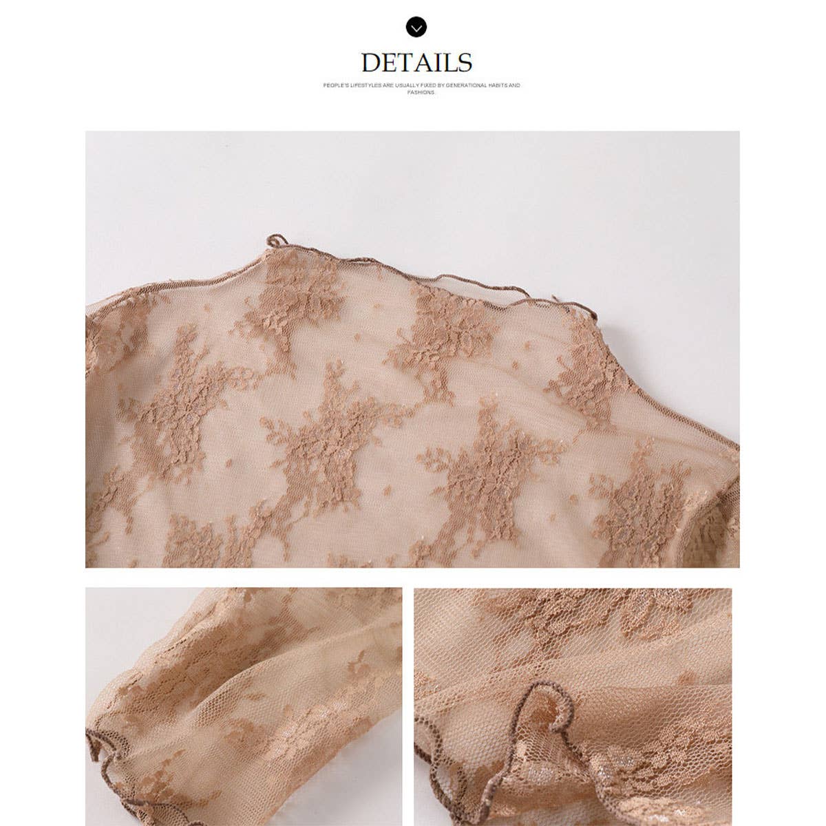 SEXY MESH BLOUSE LONG SLEEVE LACE TOP FOR WOMEN_CWTBLL3619