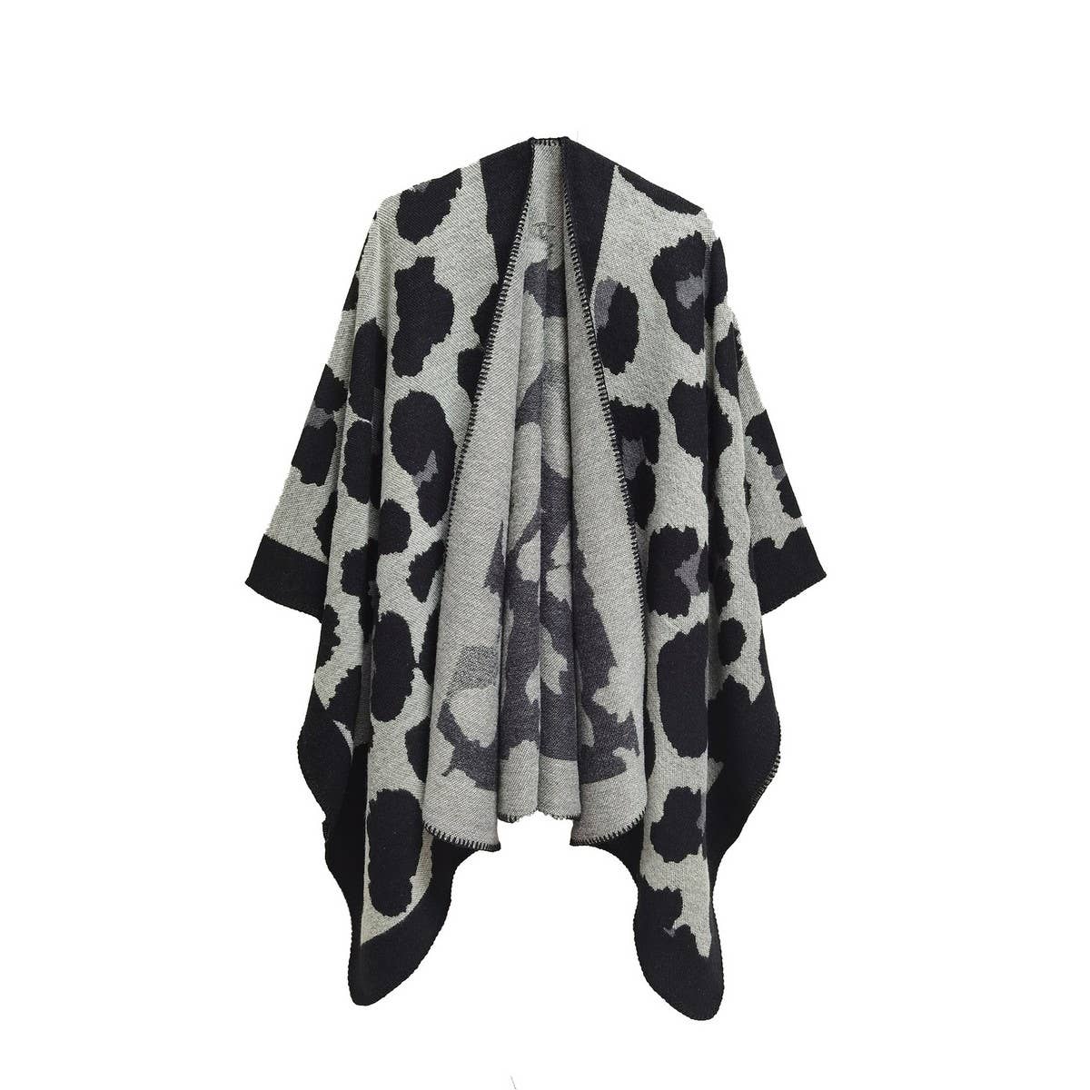 SPOT PATTERN MULTICOLOR WARM SPLIT CLOAK SHAWL_CWASC0297