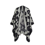 SPOT PATTERN MULTICOLOR WARM SPLIT CLOAK SHAWL_CWASC0297
