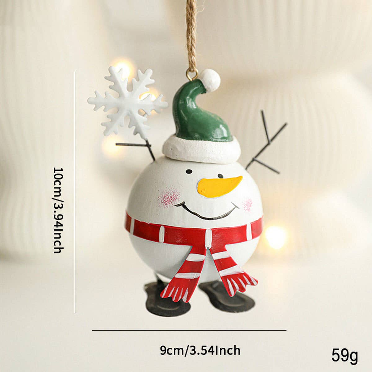 METAL SANTA ORNAMENT CHRISTMAS TREE TABLE DECOR_CWMM9745