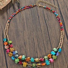 NEW BOHEMIAN VINTAGE BEADED NECKLACE_CWAJE1575