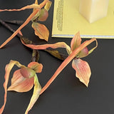 ARTIFICIAL 3 HEAD LEAFLESS SLIPPER ORCHID STEM_CWMM6519