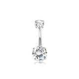 DOUBLE CZ BALL BELLY RING PRONG SET DESIGN_CWMM9189