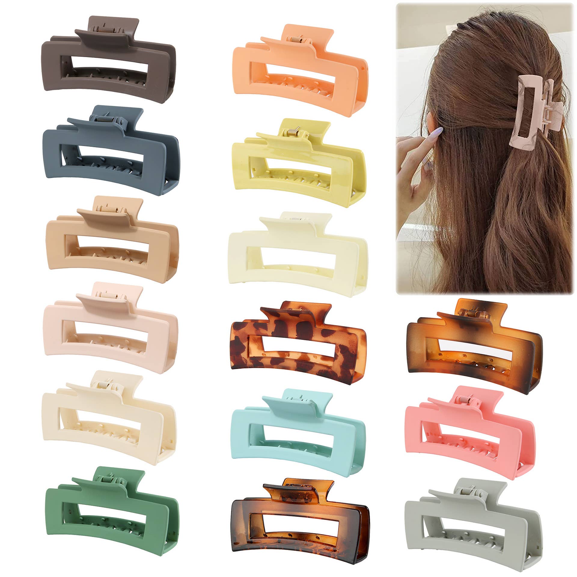 4 1 INCH MATTE PS PLASTIC HAIR CLAW CLIP WHOLESAL_CWAHA0091