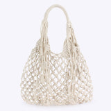TASSEL SHOULDER BAG BEACH BAGS TOTES WITH MESH_CWAB4679
