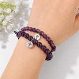 CROSS TIGER EYE DOUBLE LAYER BRACELET_CWAJE2108