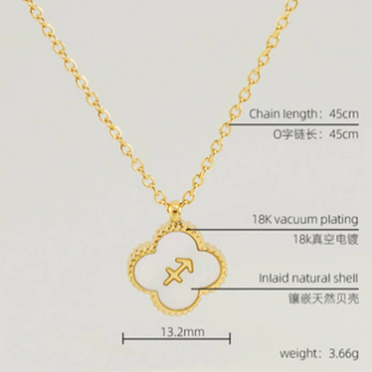 SHELL FOUR LEAF CLOVER CONSTELLATION NECKLACE_CWAJE0688
