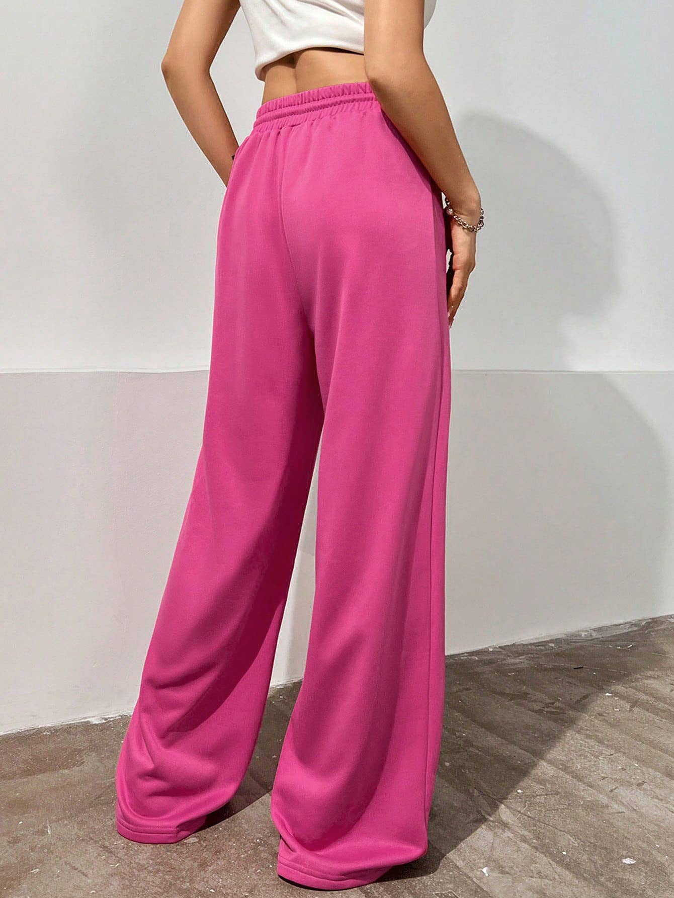 Straight High-Waisted Wide-Leg Pants