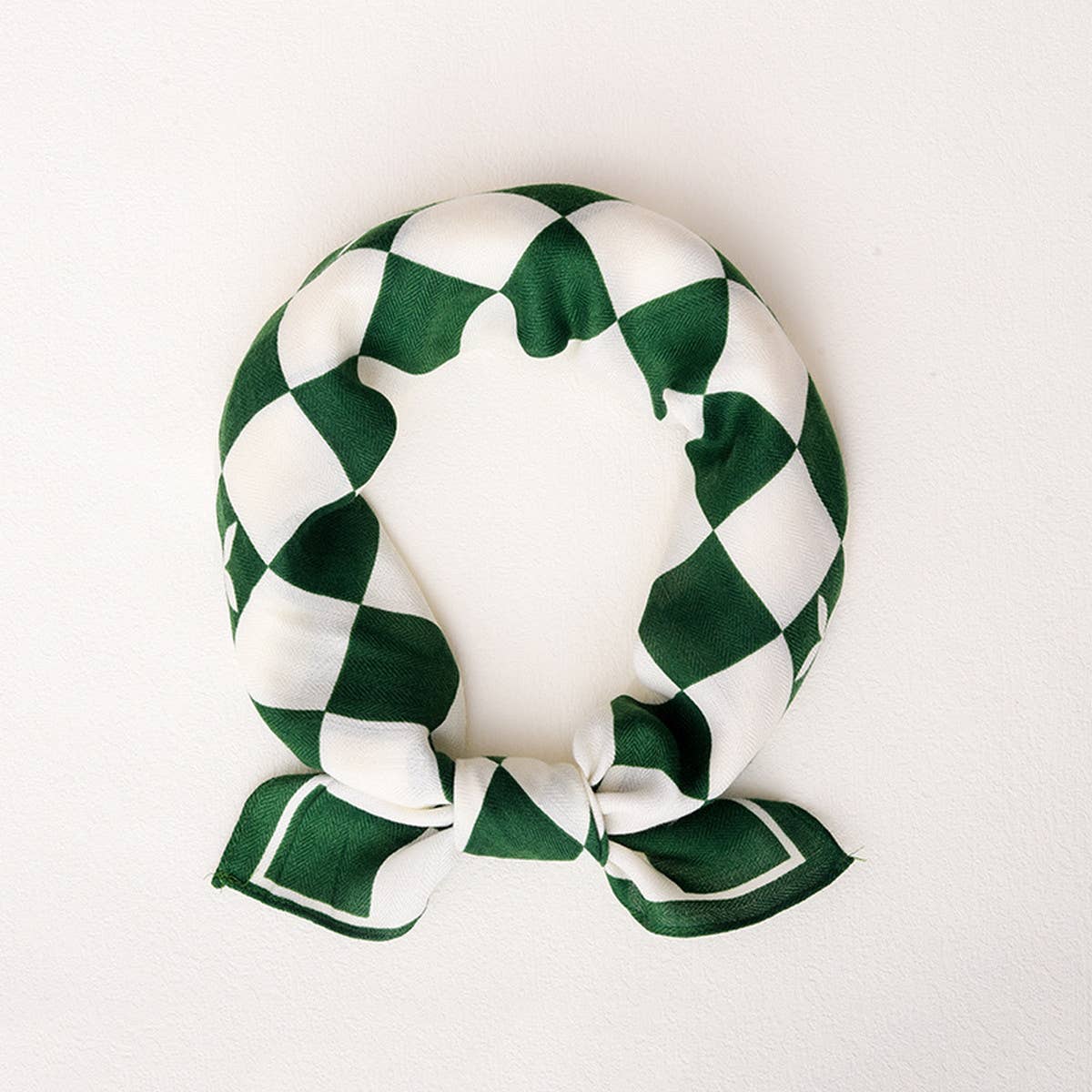 Cwasc2405_Fashion Checkerboard Silk Scarf Simple Silk Scarf
