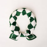Cwasc2405_Fashion Checkerboard Silk Scarf Simple Silk Scarf