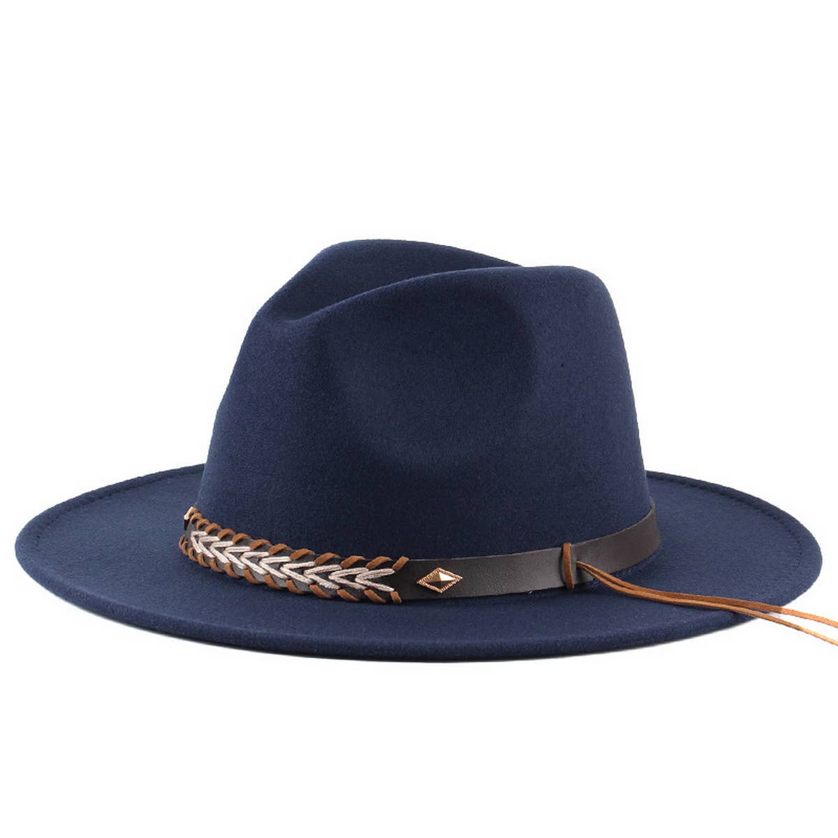 SIMPLE BELT BUCKLE FELT HAT JAZZ HAT_CWAH0751