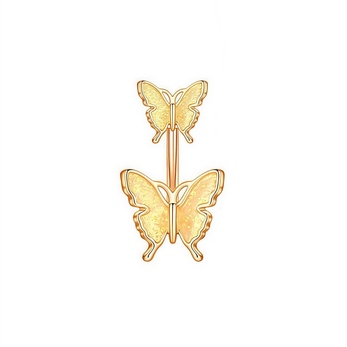 GLITTER BUTTERFLY BELLY RING RESIN BODY PIERCING_CWMM9306
