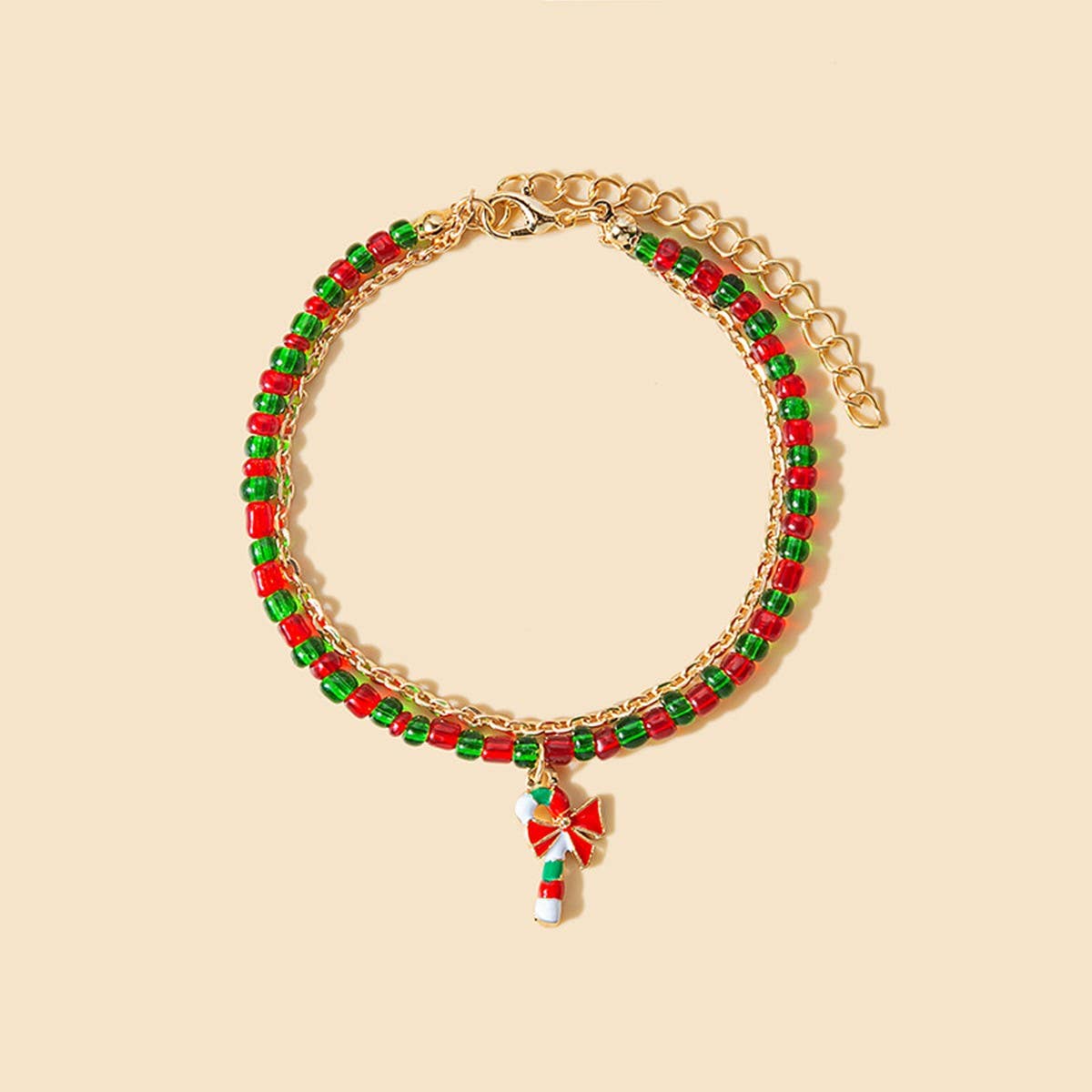 CHRISTMAS COLORBLOCK HANDMADE BEADED BRACELET_CWAJE1858