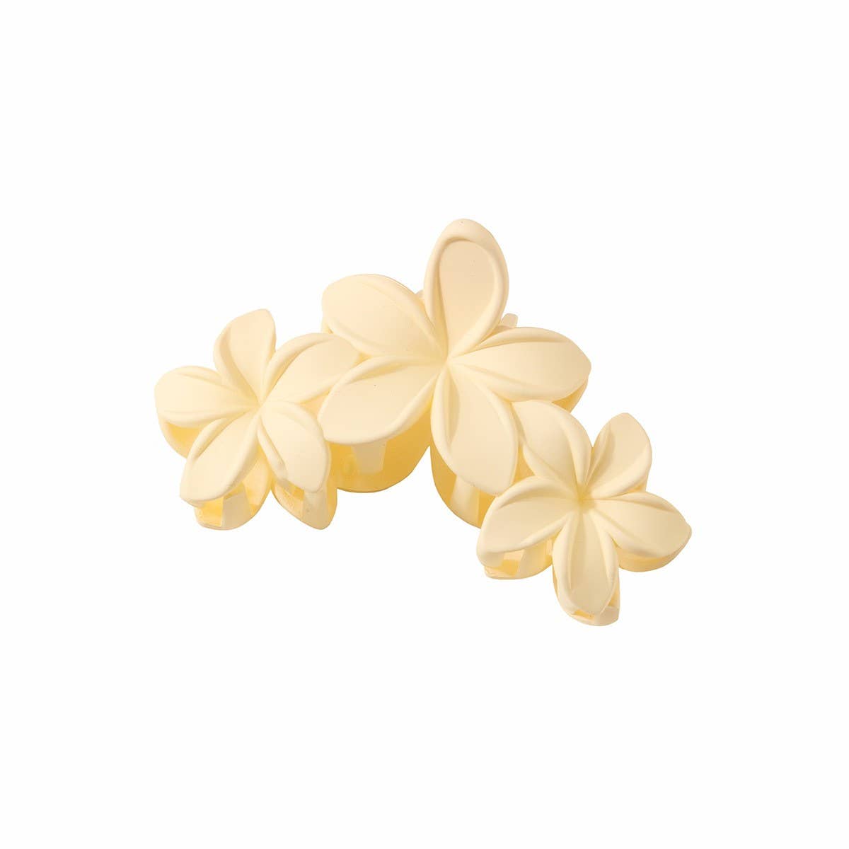 Cwaha07445_3 Flowers Matte Petal Hair Claw Clip For Women
