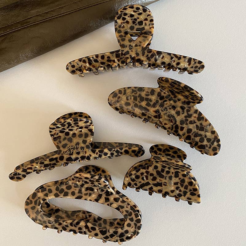Leopard Print Acetate Clip High-End Back Of Head Clip
