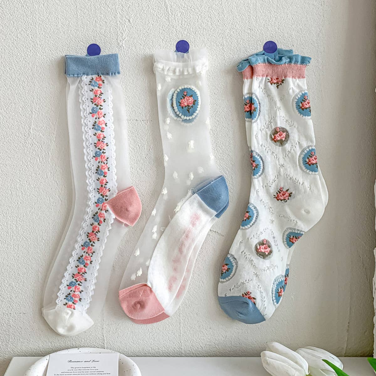 EXQUISITE CASUAL TRANSPARENT SOCKS_CWMS0563