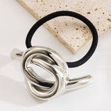 MINIMALIST METAL SHINY GEOMETRIC KNOT HAIR TIE_CWAHA6184