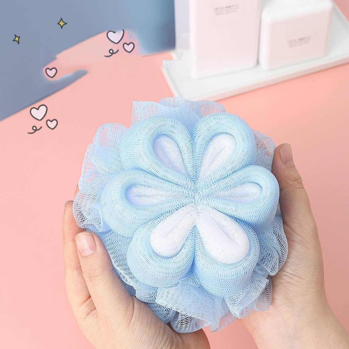 BATH POUF60G SOFT PLUM PETAL BATH BALL_CWMM3372