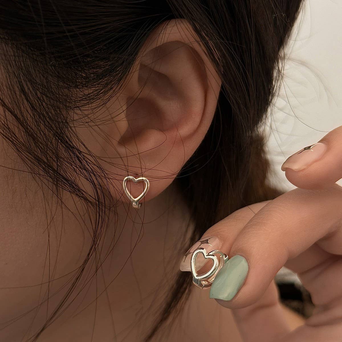 Valentines Day Simple Hollow Heart Earrings