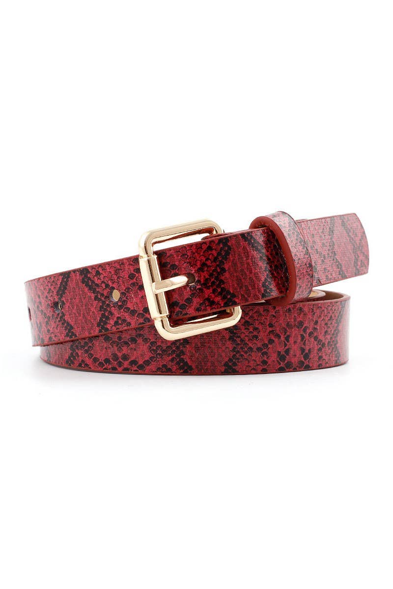 Snake Skin Pattern Casual Belt_Cwabe0067