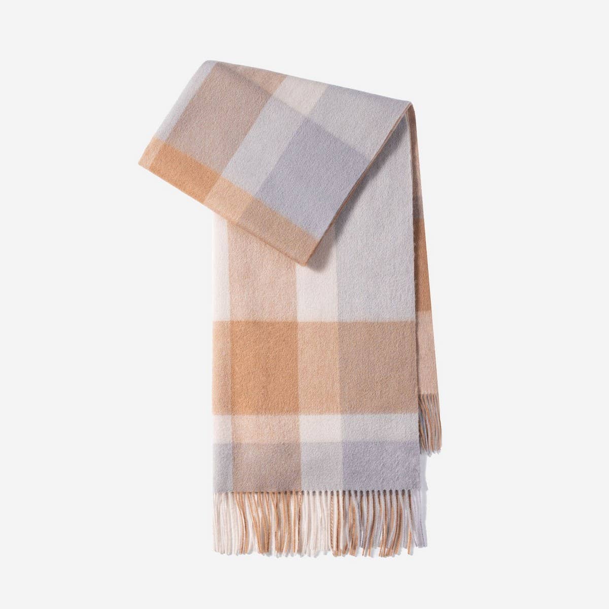 100% WOOL PLAID SCARF LONG WARM WINTER WRAP_CWASC1095